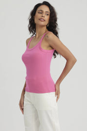 Peto Mujer Rib Pabilo Ancho Fucsia