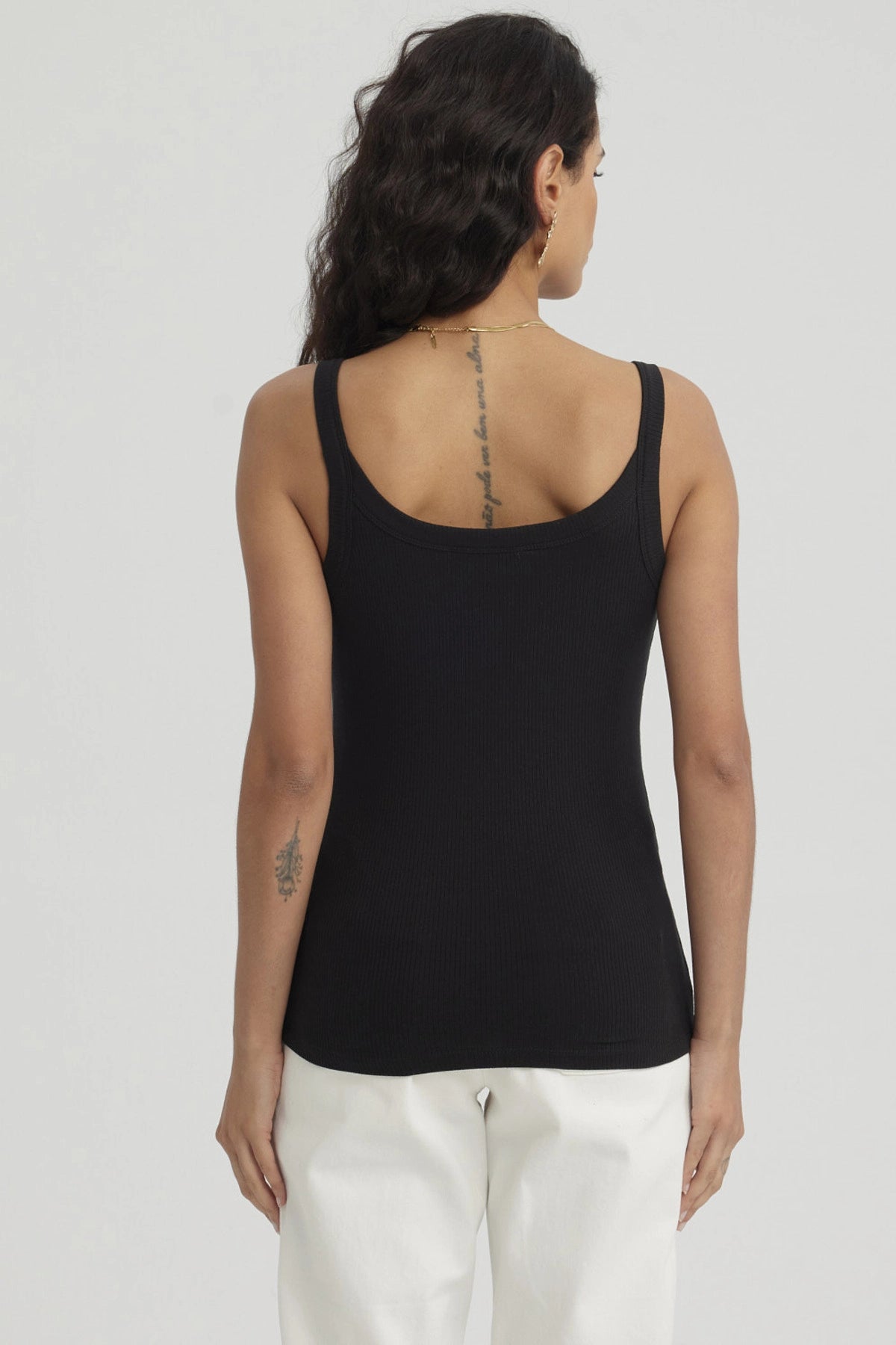 Peto Mujer Rib Pabilo Ancho Negro