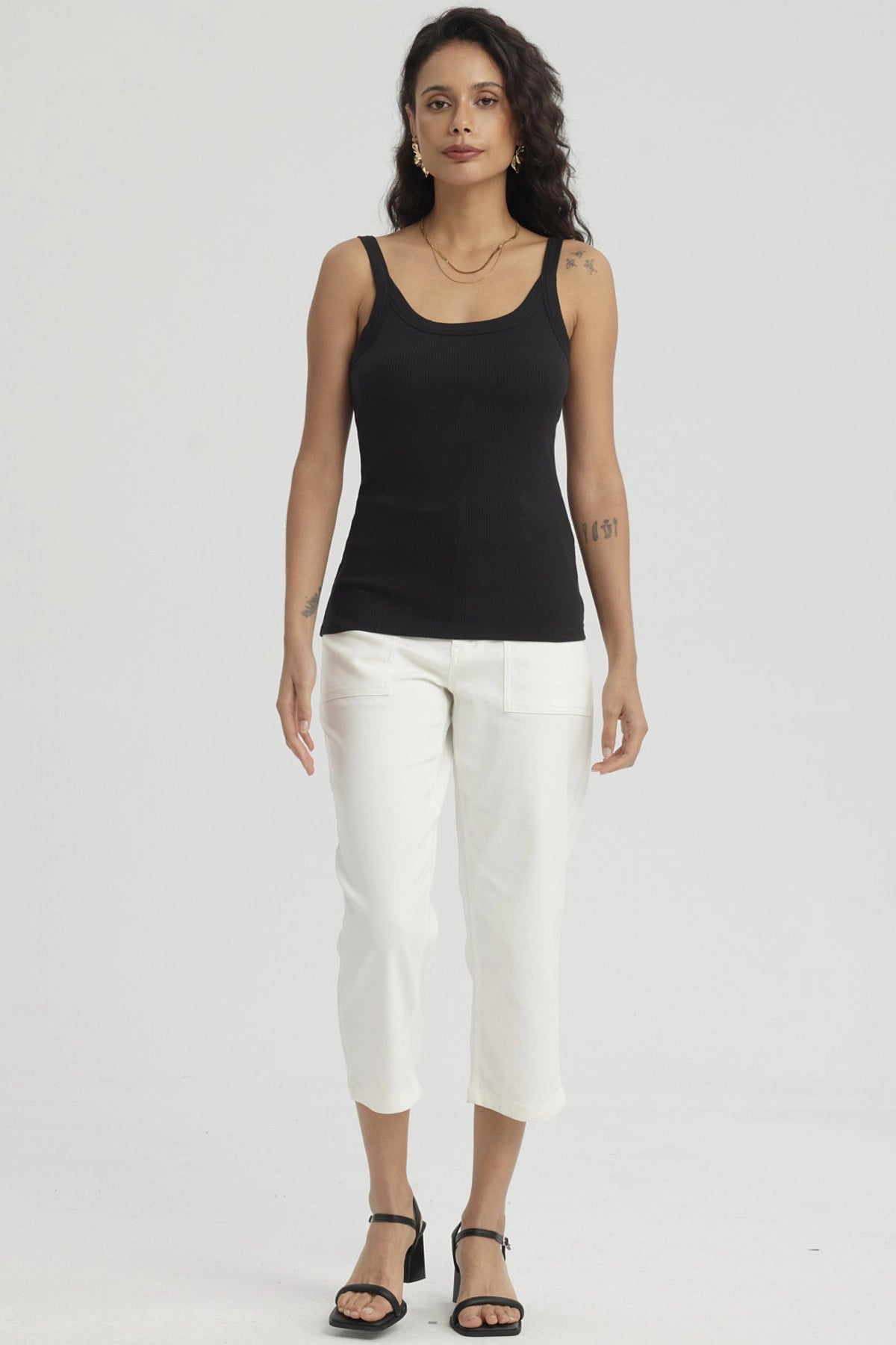 Peto Mujer Rib Pabilo Ancho Negro