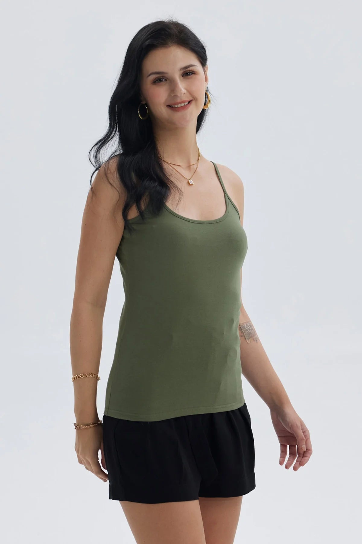 Peto Mujer Pabilo Algodón Verde Musgo