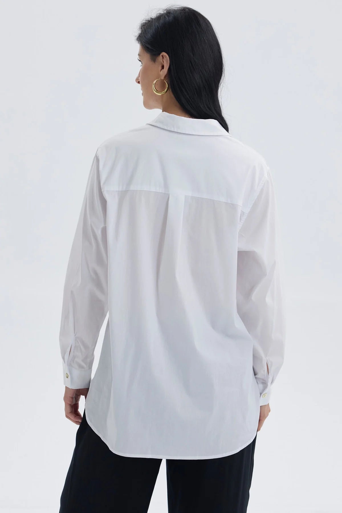 Blusa Mujer Popelina Abotonada Blanco