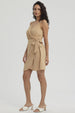 Vestido Mujer Corto Envolvente Camel