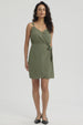 Vestido Mujer Corto Envolvente Verde Musgo