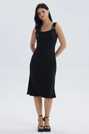 Vestido Mujer Midi Pabilo Negro