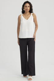 Blusa Mujer Nudo En Hombros Crudo