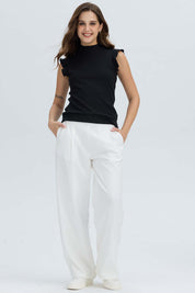 Pantalón Mujer Sastrero Sin Pretina Crudo