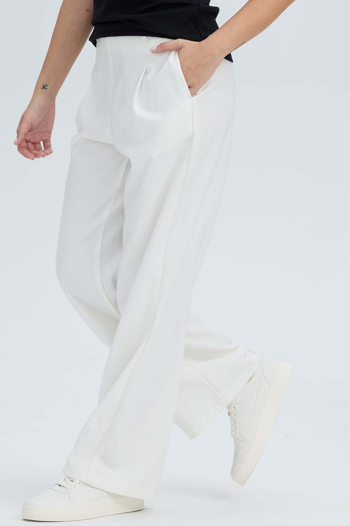 Pantalón Mujer Sastrero Sin Pretina Crudo