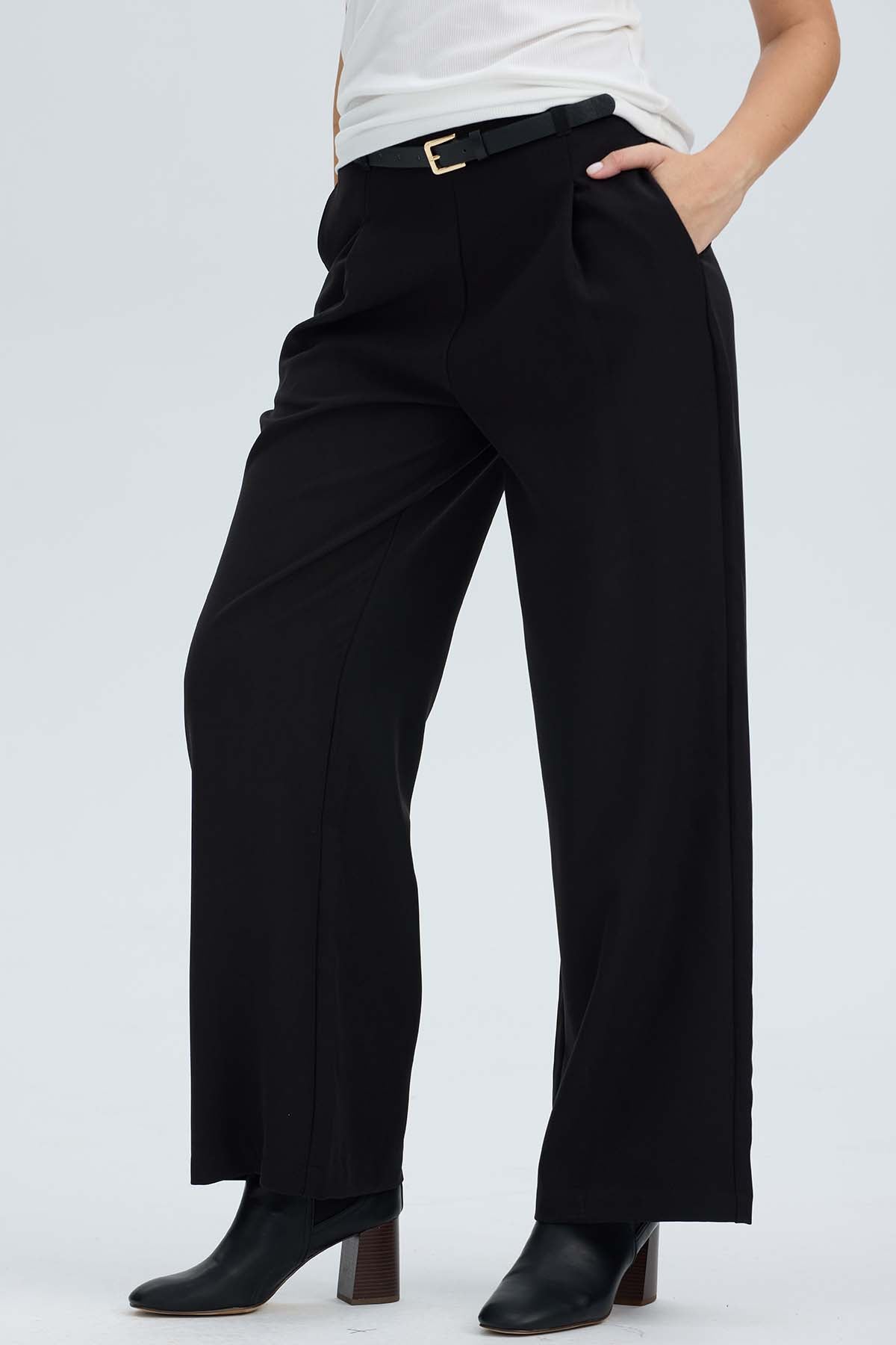 Pantalón Mujer Sastrero Sin Pretina Negro