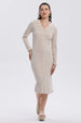 Vestido Mujer Abotonado Beige