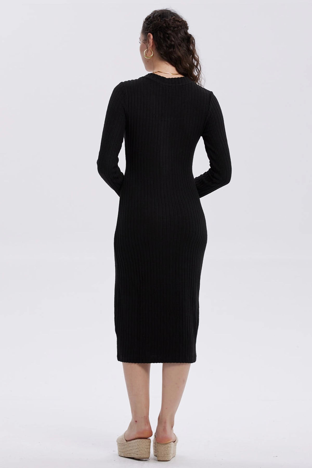 Vestido Mujer Abotonado Negro