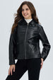 Chaqueta Mujer Efecto Cuero Negro