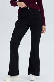 Pantalón Mujer 2 Botones Negro