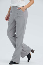 Pantalón Mujer 2 Botones Gris
