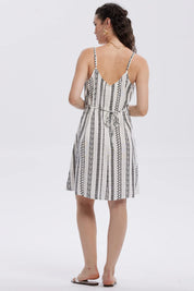 Vestido Mujer Lino Corto Crudo