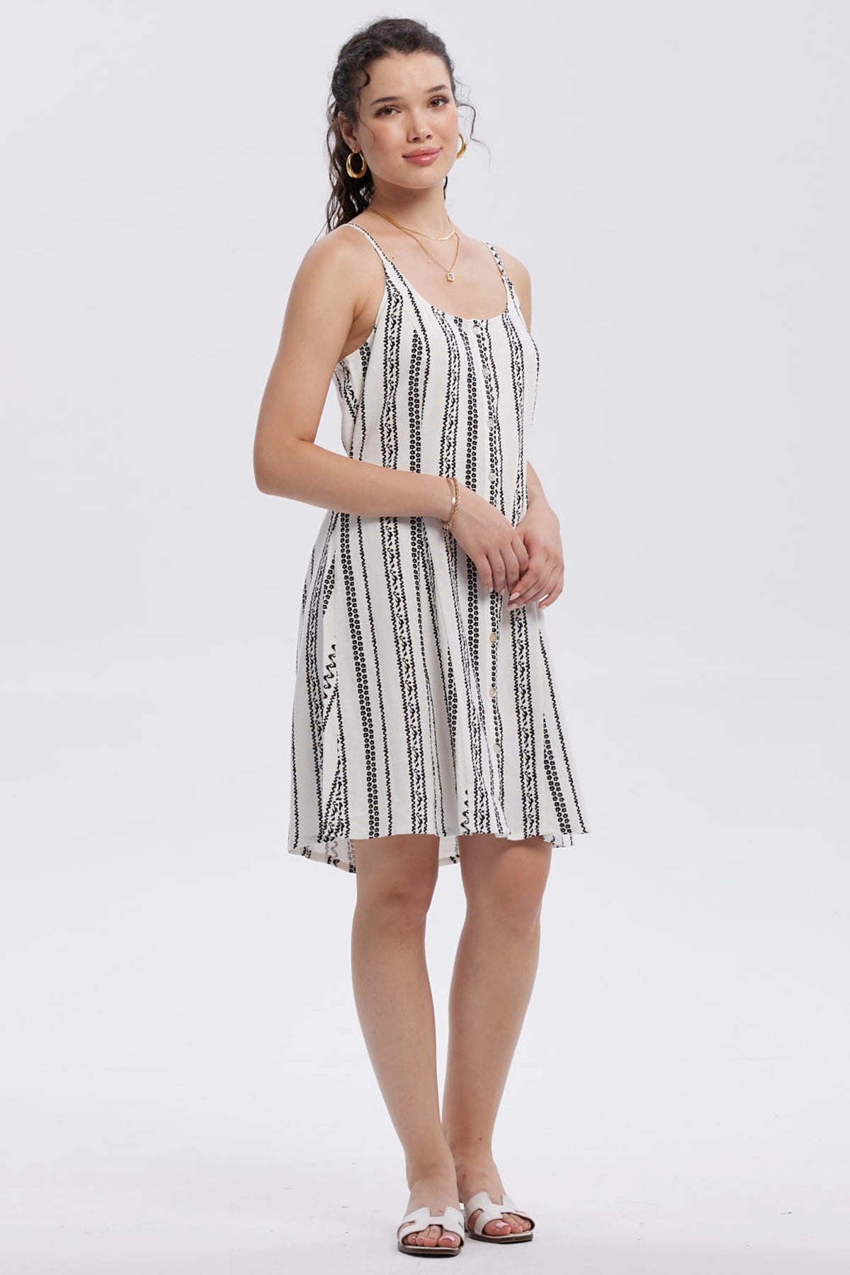 Vestido Mujer Lino Corto Crudo