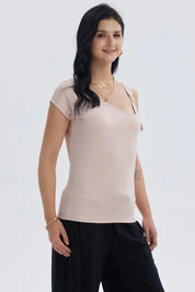Polera Mujer Escote Asimétrico Palo Rosa