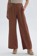 Pantalón Mujer Palazzo Bambula Pretina Café Oscuro