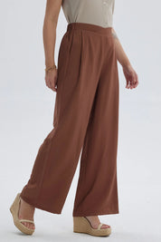 Pantalón Mujer Palazzo Bambula Pretina Café Oscuro