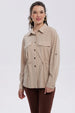 Chaqueta Mujer Over Shirt Beige