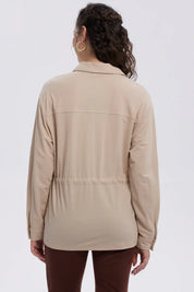 Chaqueta Mujer Over Shirt Beige