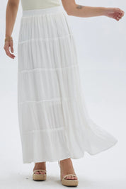 Falda Mujer Larga Bambula Aplicación Vuelos Crudo