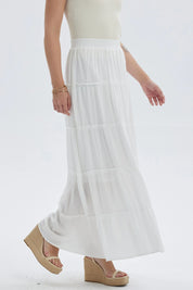 Falda Mujer Larga Bambula Aplicación Vuelos Crudo