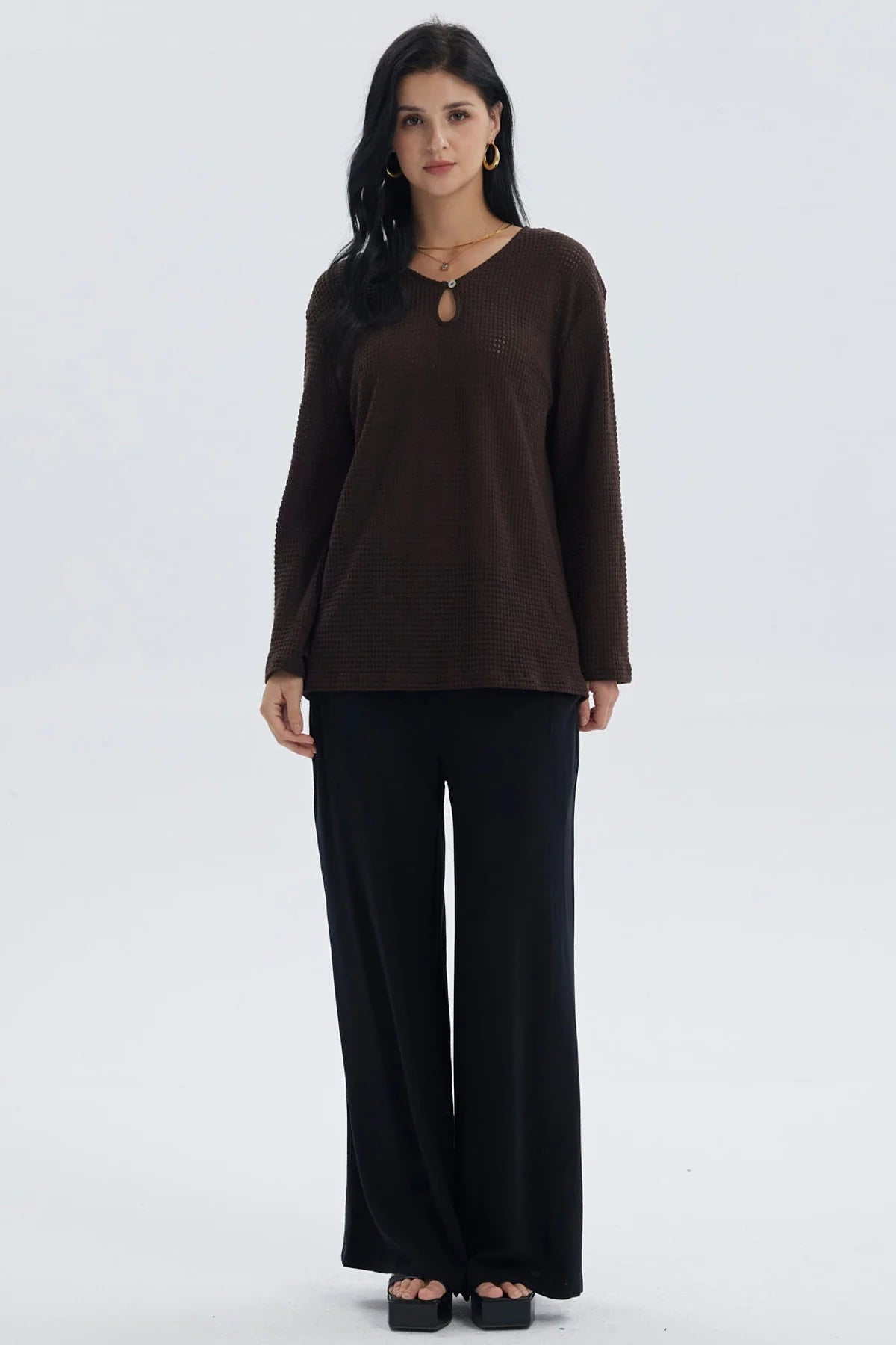 Polera Mujer Calada Salida De Baño Chocolate