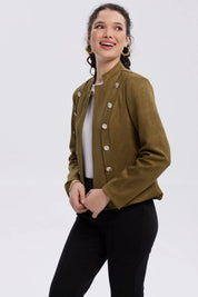 Chaqueta Mujer Gamuza Verde Militar