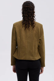 Chaqueta Mujer Gamuza Verde Militar