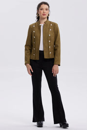 Chaqueta Mujer Gamuza Verde Militar