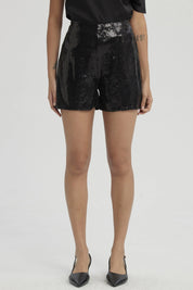 Short Mujer Lentejuelas Negro