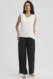 Blusa Mujer Con Vuelos Crema