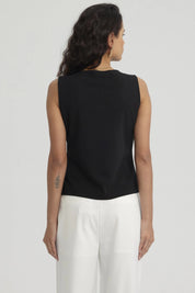 Polera Mujer 3 Botones Negro