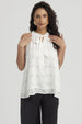 Blusa Mujer Doble Capa Con Cinta Crudo