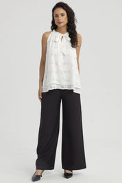 Blusa Mujer Doble Capa Con Cinta Crudo