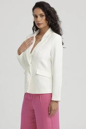 Blazer Mujer 1 Botón Fit Crudo