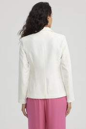 Blazer Mujer 1 Botón Fit Crudo