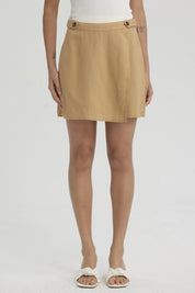 Short Mujer Con Botones Camel