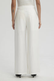 Pantalón Mujer Palazzo Con Bolsillo Crudo