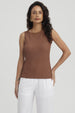 Polera Mujer Con Bote Textura Camel