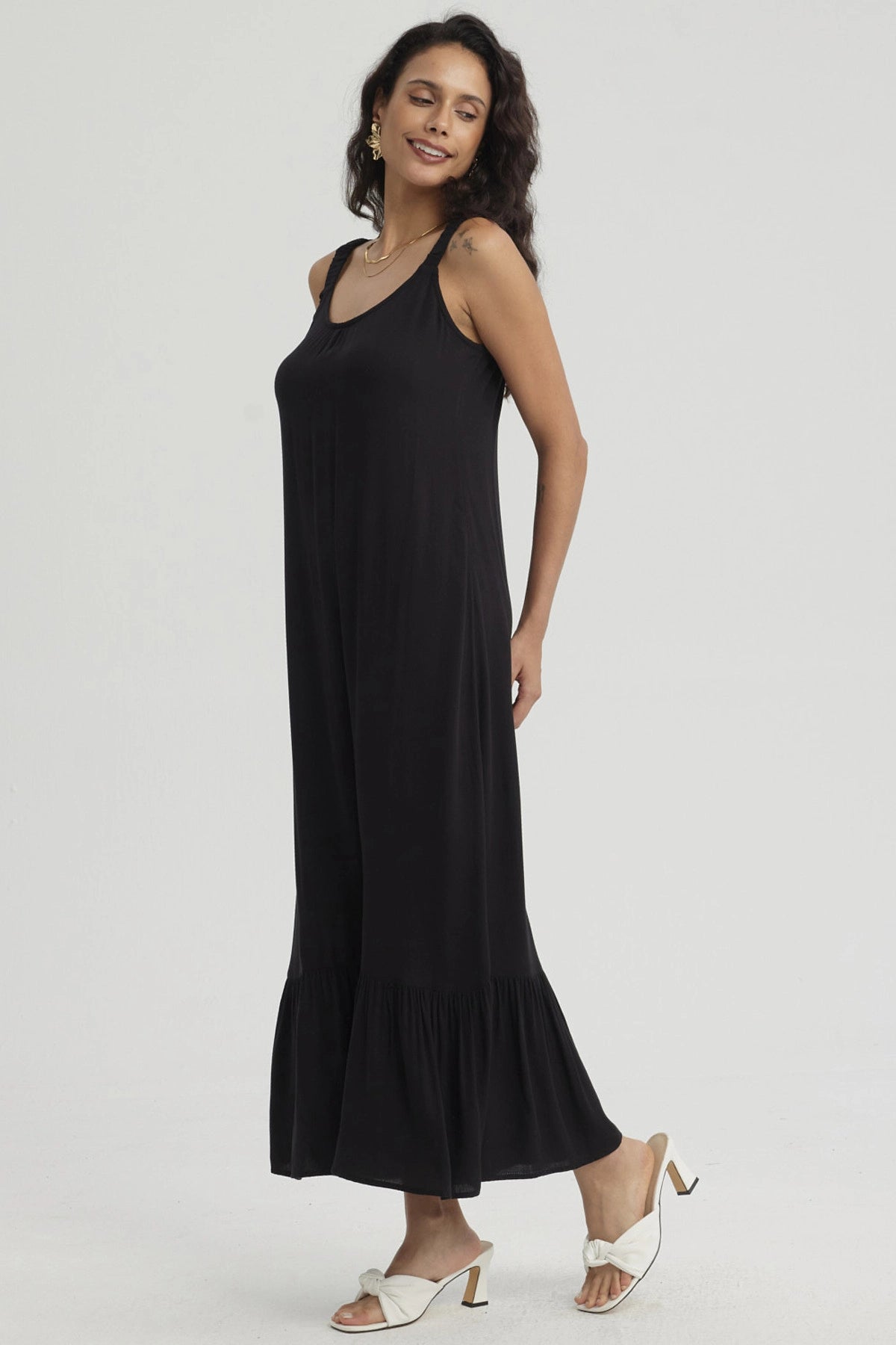 Vestido Mujer Largo Pabilo Negro