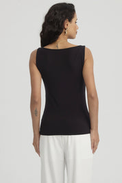 Polera Mujer Drapeado Aplicación Negro