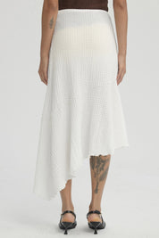 Falda Mujer Larga Textura Basta Diagonal Crudo