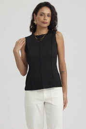 Polera Mujer Texturizada Negro