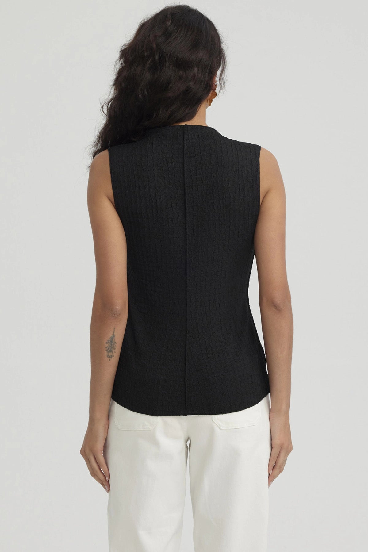 Polera Mujer Texturizada Negro