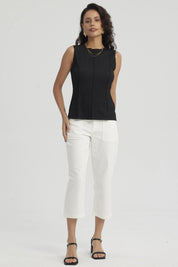 Polera Mujer Texturizada Negro