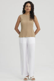 Polera Mujer Texturizada Beige Claro