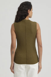 Polera Mujer Texturizada Verde Musgo