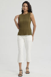 Polera Mujer Texturizada Verde Musgo