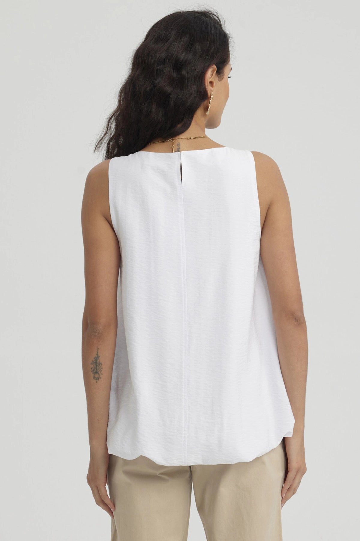 Blusa Mujer Basta Globo Blanco